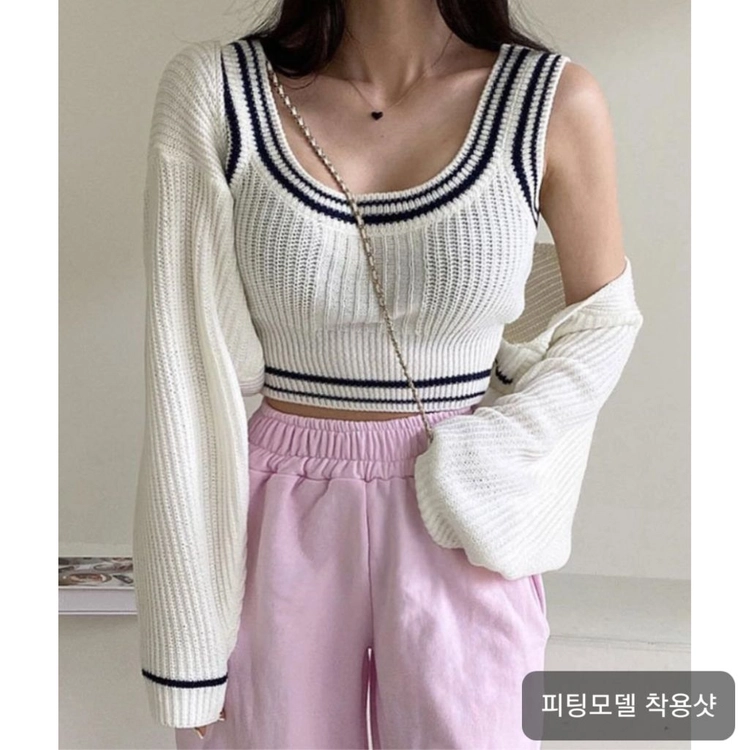 아이보리 볼레로 가디건 세트 (XS/S/M/L/XL, 44/55/66/77/88, 80/85/90/95/100) 이미지