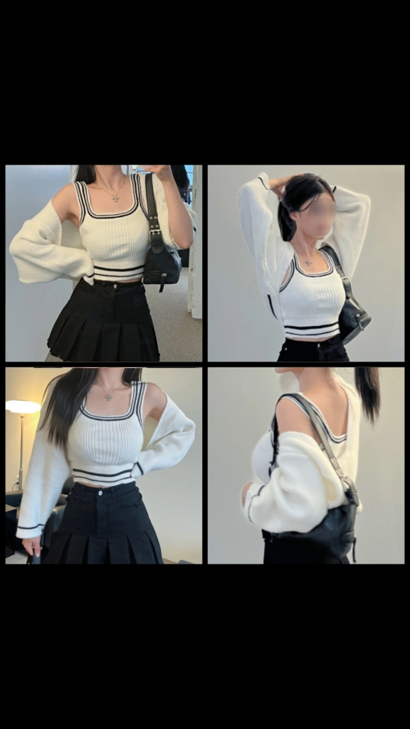 아이보리 볼레로 가디건 세트 (XS/S/M/L/XL, 44/55/66/77/88, 80/85/90/95/100) 이미지