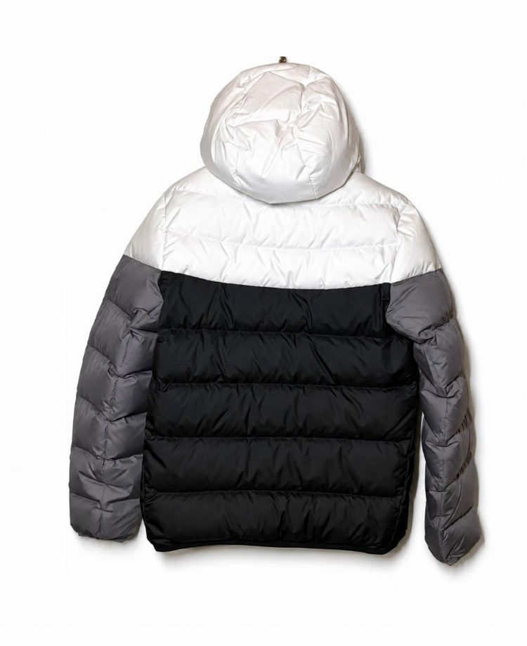 NIKE 나이키 새제품 블랙/화이트/그레이 스포츠웨어 다운 필 윈드러너 후디 패딩 자켓 M 95사이즈 이미지