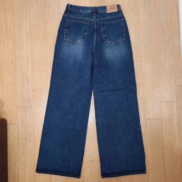 (미착용) NAVY BURST 와이드 데님팬츠 M 이미지