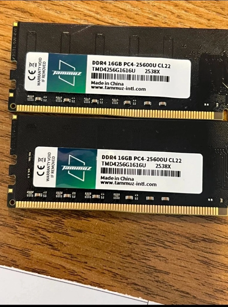 타무즈 DDR4 PC4-25600 CL22 3200Mhz 32GB(16GBX2) 이미지