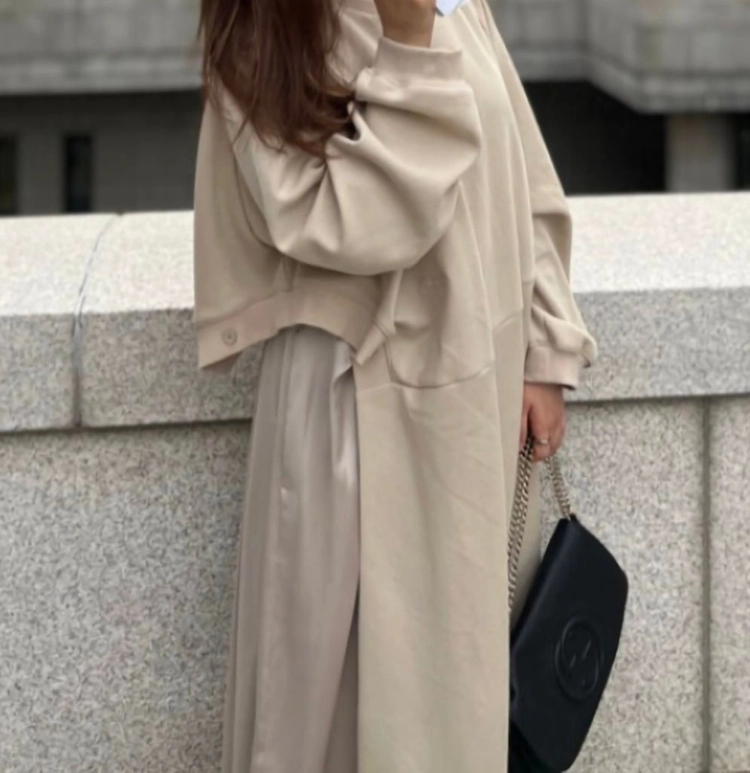 한섬 시스템 텍스처 블록 레이어드 원피스 이미지