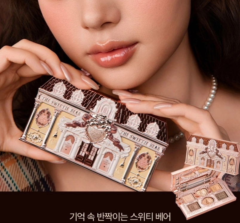 [새상품] 플라워노즈(FLOWERKNOWS) 스위티 베어 컬렉션 섀도우 팔레트 & 코팅 립 젤리 세트 이미지