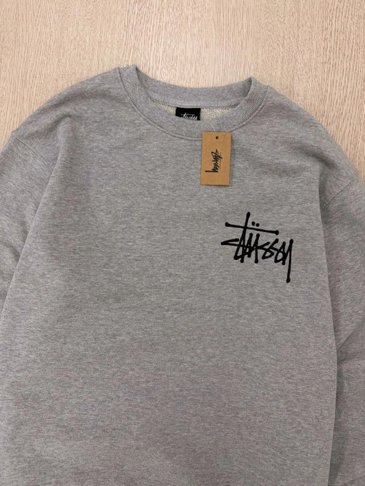 stussy스투시 베이식 크루넥 맨투맨 새상품 (M/그레이) 이미지