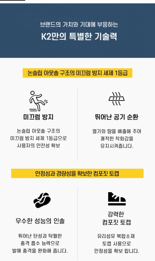 k2 LT-122BE 안전화 250 새제품 코드라메쉬 k2안전화 이미지