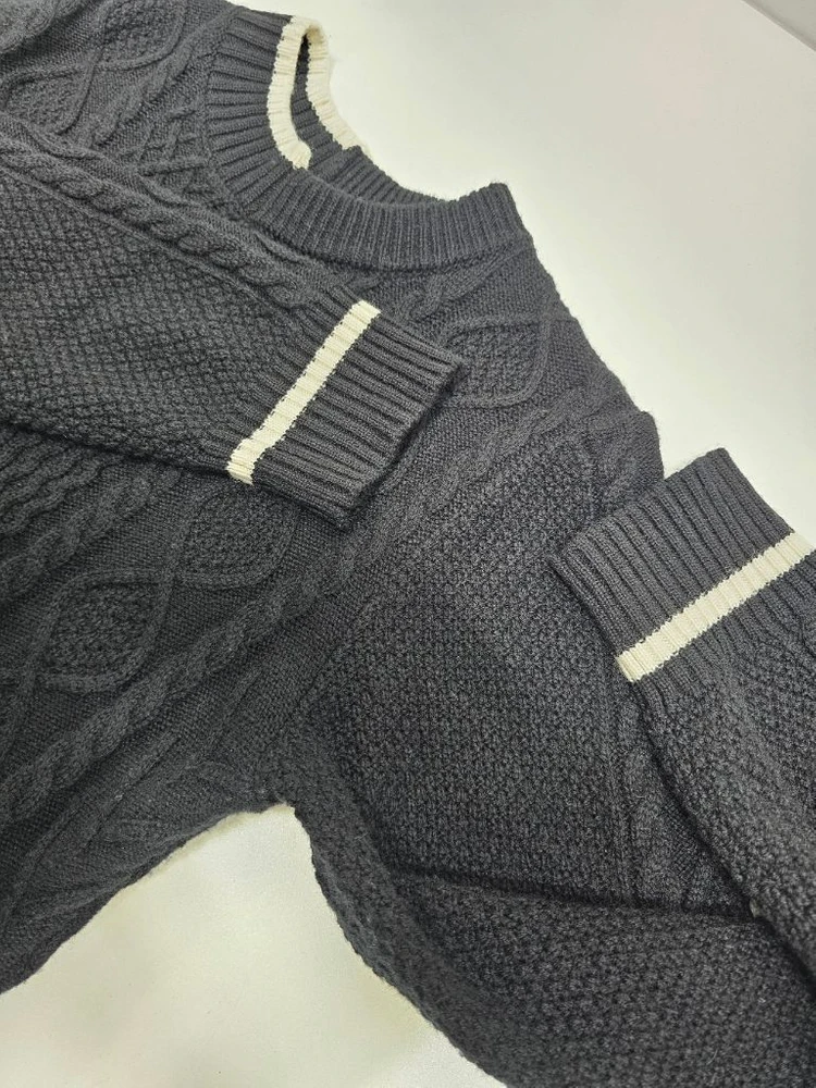 쥬시쥬디 23FW 꽈배기 울 니트 맥시 롱원피스 / 여 85 블랙 이미지
