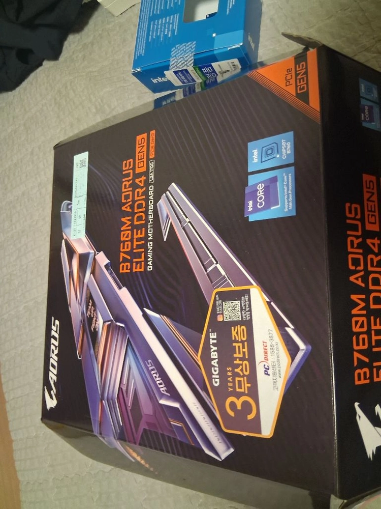 14600k + b760m AORUS d4 메인보드 이미지