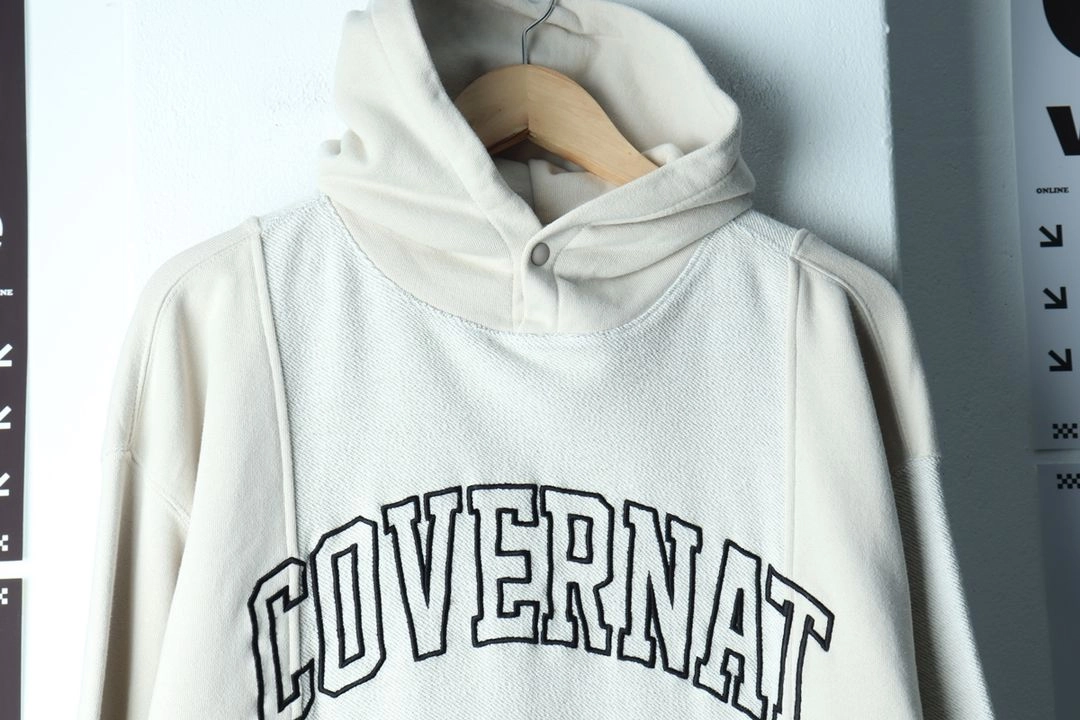 (M-XL) 커버낫 후드티셔츠 빅로고 리버스 콜라쥬 이미지