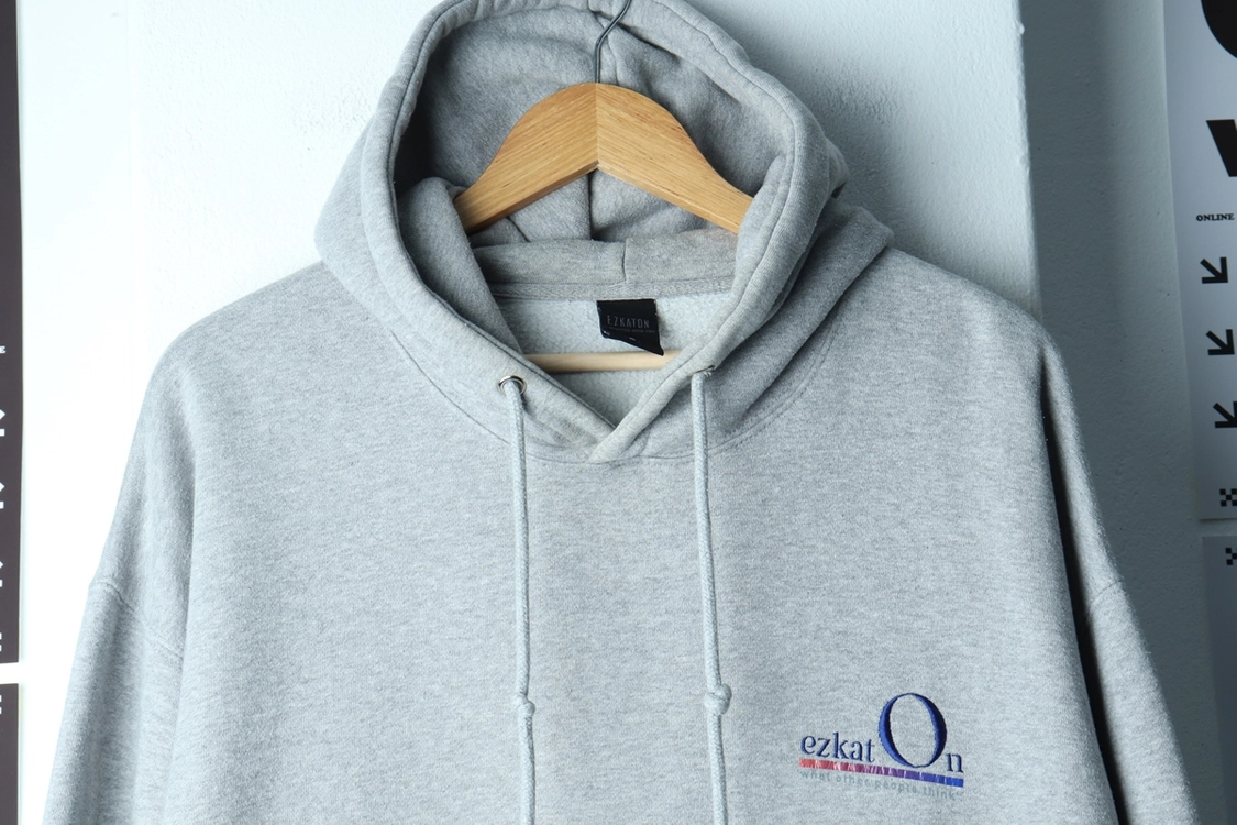 (M-XL) 에즈카톤 후드티셔츠 그레이 기모 올드스쿨 이미지
