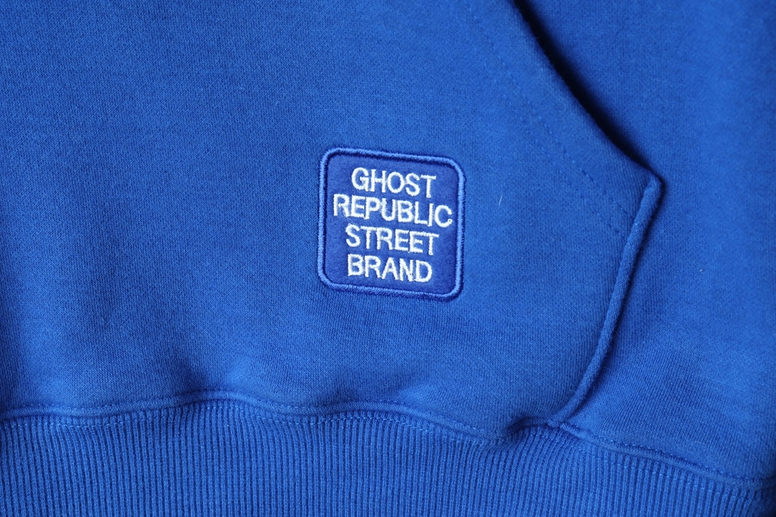 (L-XL) 고스트 리퍼블릭 후드티셔츠 블루 기모 이미지
