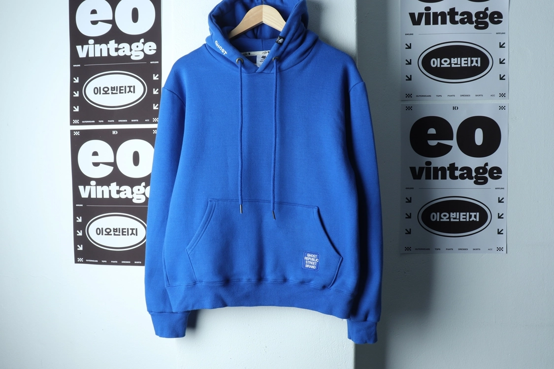 (L-XL) 고스트 리퍼블릭 후드티셔츠 블루 기모 이미지
