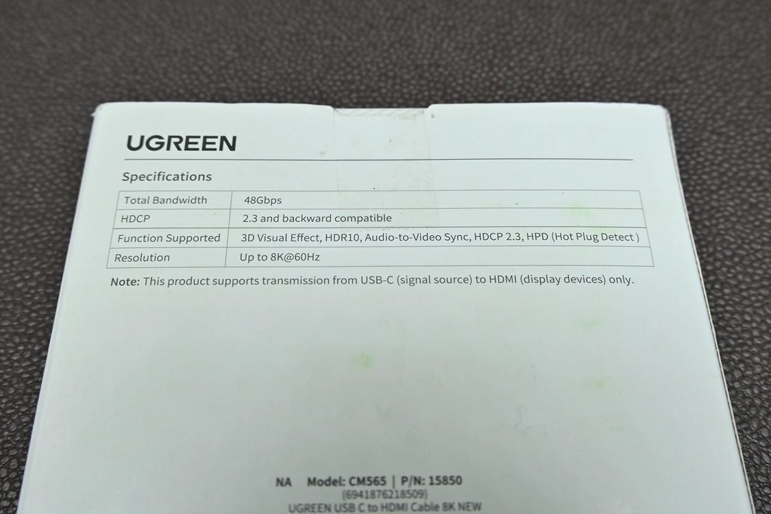 유그린 USB-C to HDMI 8K@60Hz 48Gbps 2m 케이블 ugreen 이미지