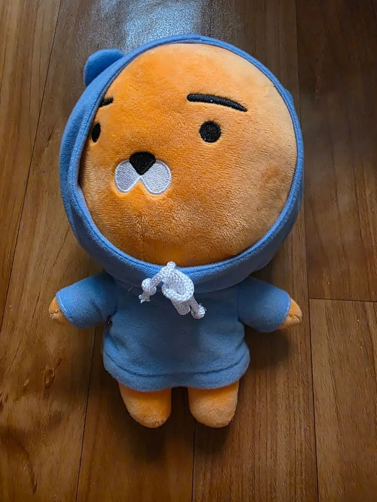파란 후드 라이언 봉제인형 이미지
