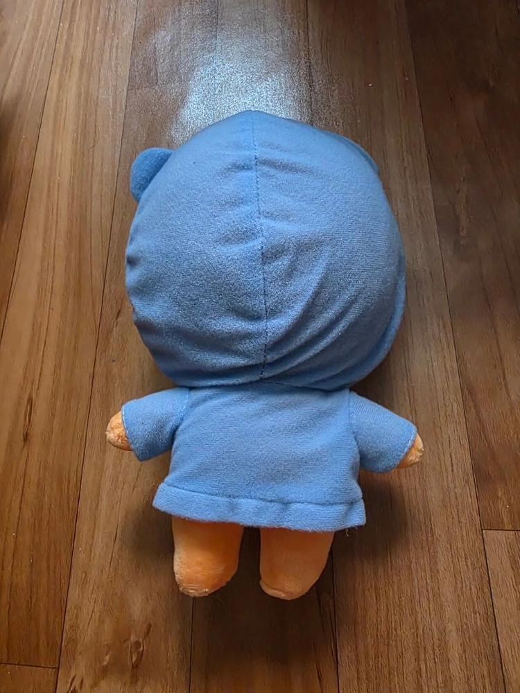 파란 후드 라이언 봉제인형 이미지