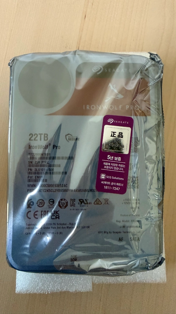 (미개봉)씨게이트 아이언울프 프로 hdd (24tb, 22tb, 4tb 판매) 이미지