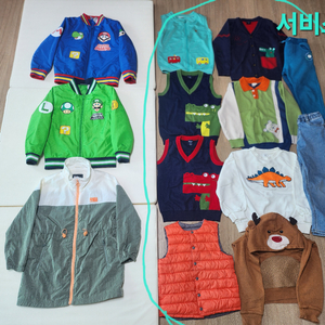 (13개일괄)유아옷/남아옷/유아점퍼/슈퍼마리오/공룡옷/유아가을겨울옷/간절기옷 이미지