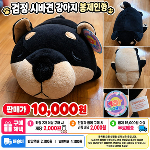 검정 시바견 강아지 봉제인형 이미지