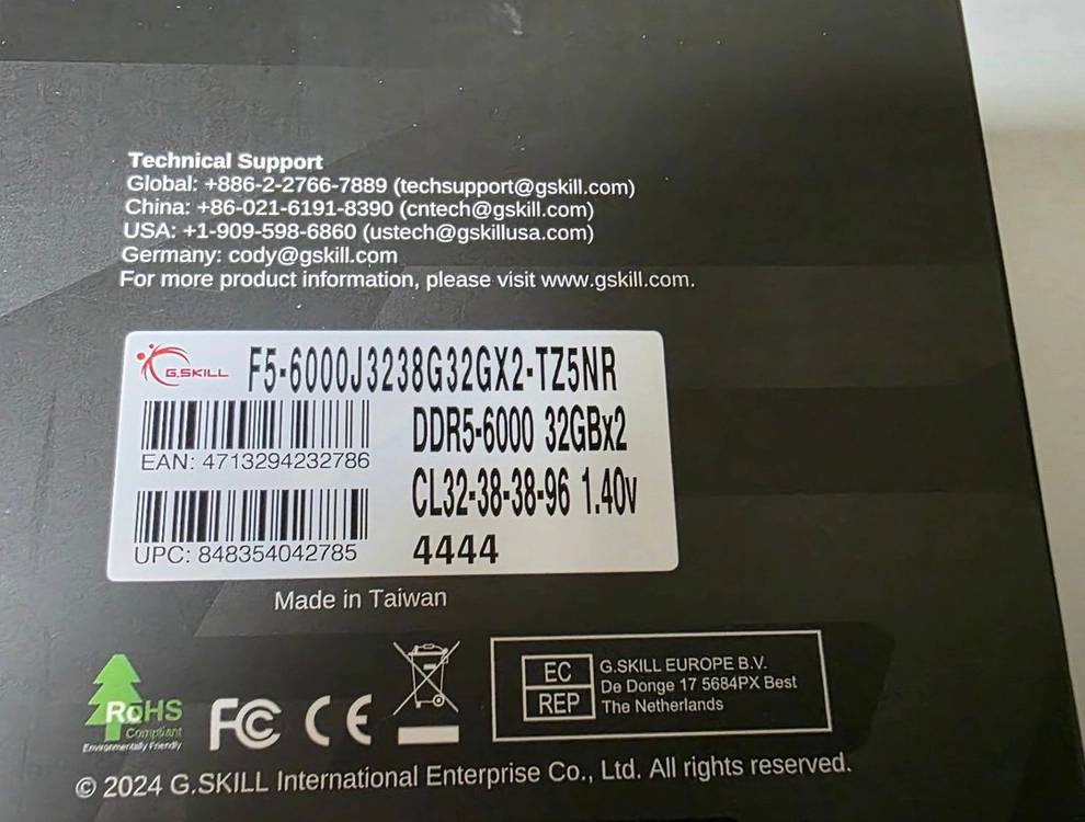 지스킬 DDR5-6000 CL32 TRIDENT Z5 NEO RGB J 패키지 (64GB(32Gx2) 이미지