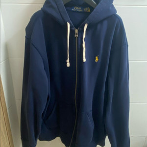 남성 폴로 풀집업 기모 후드 네이비 XL 큐알인증 가능 플리스 풀 지퍼 후디 자켓 Polo Ralph Lauren 이미지