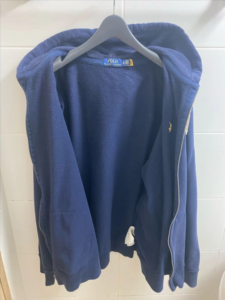 남성 폴로 풀집업 기모 후드 네이비 XL 큐알인증 가능 플리스 풀 지퍼 후디 자켓 Polo Ralph Lauren 이미지
