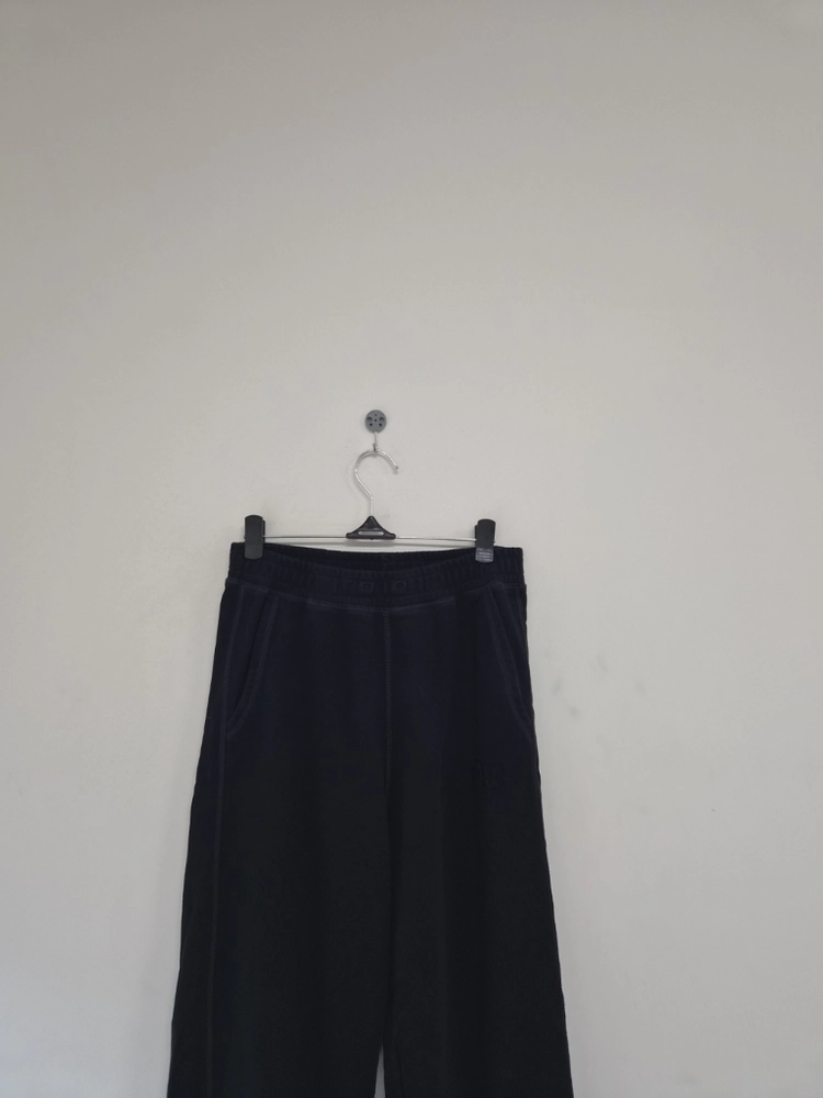 가니 GANNI 블랙 로고 자수 와이드 스웨트 조거팬츠 XS 국내정품 이미지