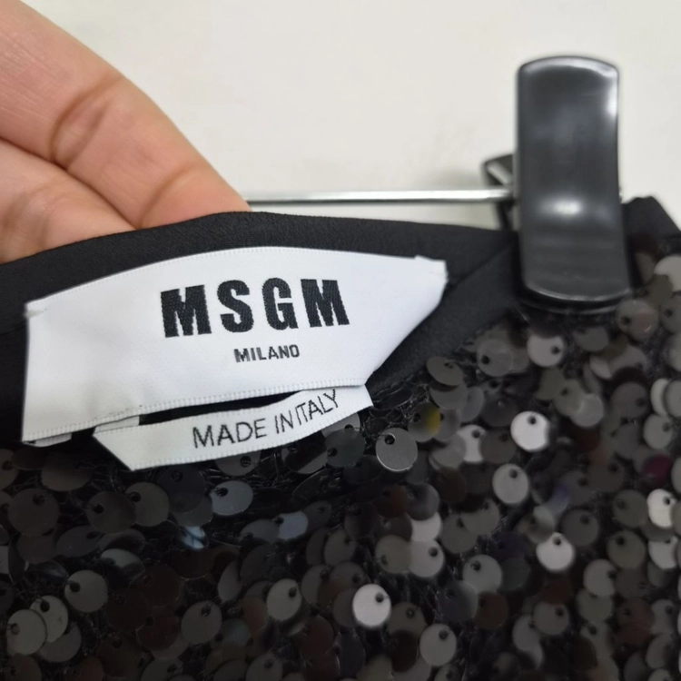 MSGM 밀라노 블랙 스팽글 시퀸 롱스커트 36사이즈 이태리제 이미지