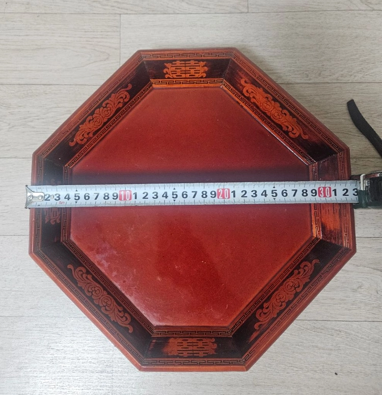 팔각 옻칠 쟁반 33cm 이미지