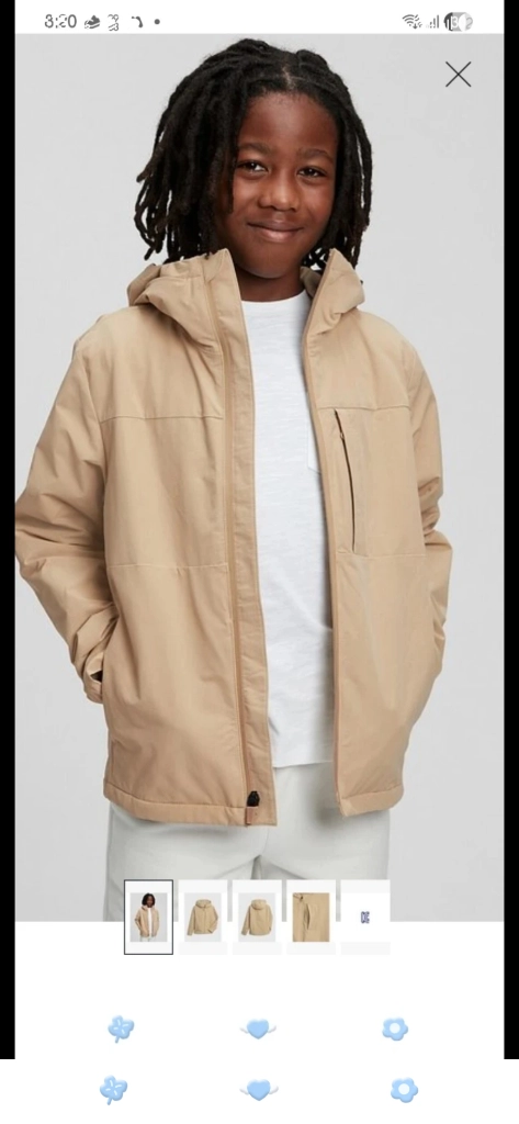 (새옷) GAP 키즈 베이지 후드 자켓 XXL(152~157cm) 이미지