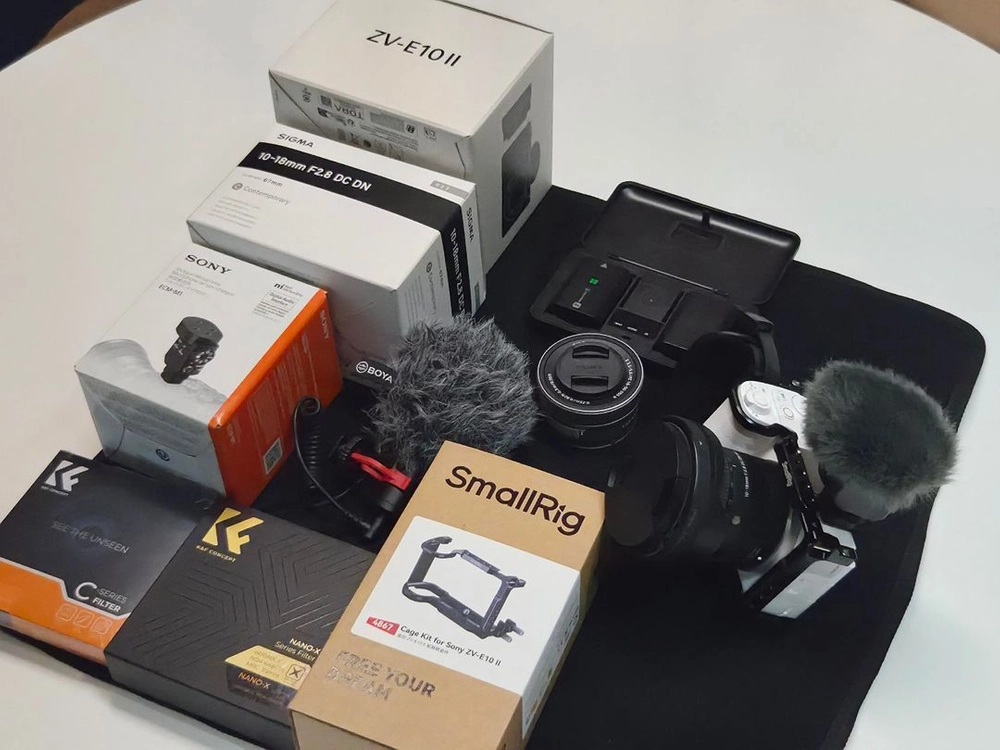 소니 정품 미러리스 카메라 ZV-E10M2K 화이트+시그마 C 10-18mm F2.8+소니 ECM-M1 샷건 마이크 이미지