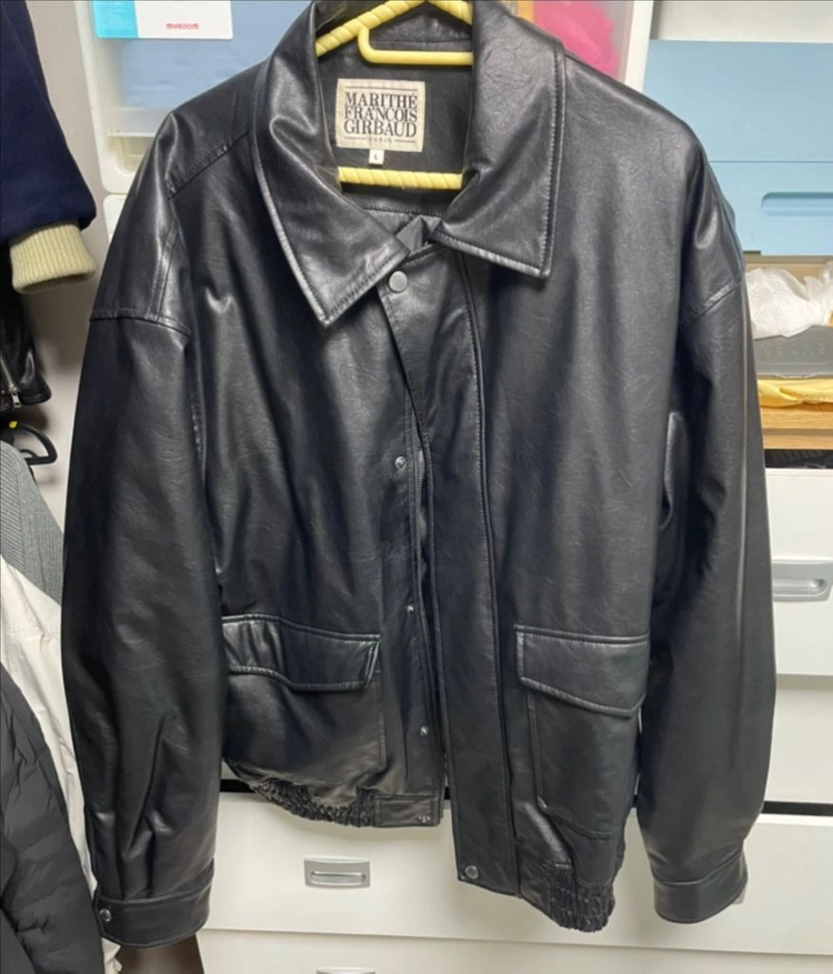 마리떼 [고윤정 PICK]FAUX LEATHER PADDED JACKET black L 이미지