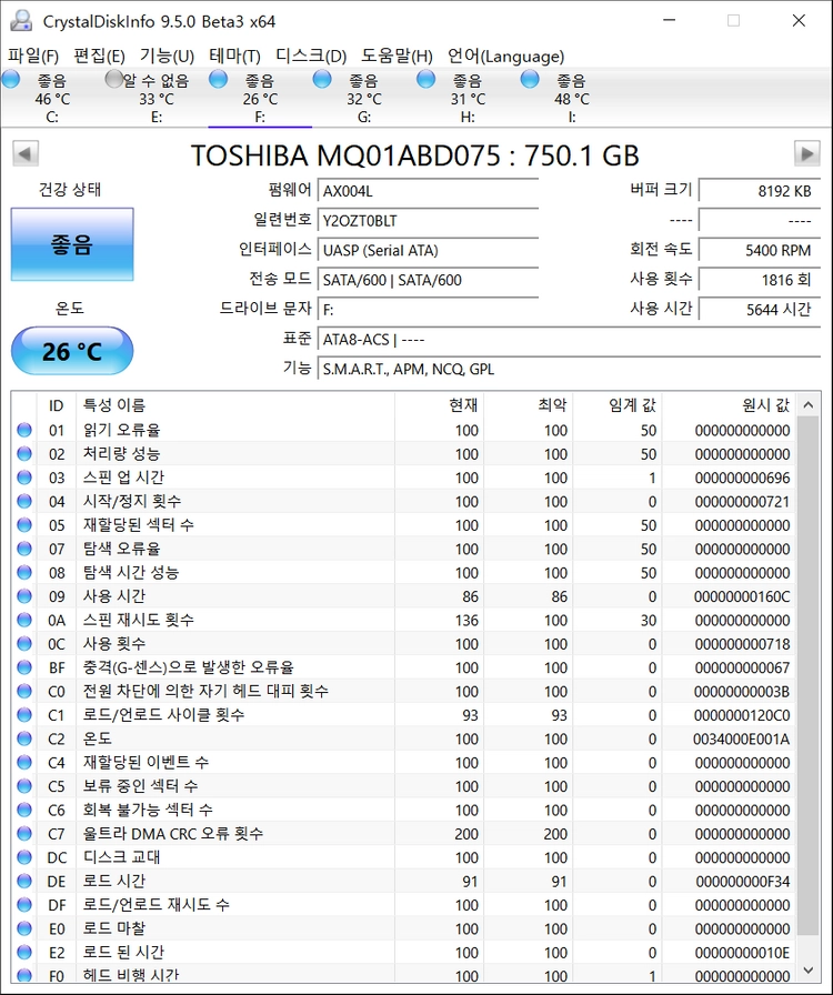 외장하드, 도시바HDD 750GB USB3.0 이미지