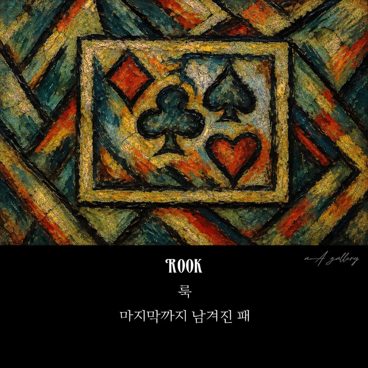 Rook 실버 남자 엔틱 빈티지 명품 고대 스페이드 카드 반지 이미지