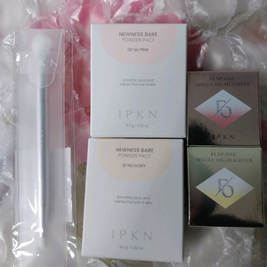 입큰 뉴니스 베어 파우더팩트(누핑크,누아이보리),입큰 플랩 원 싱글 하이라이터2개+하라브러쉬1개 이미지