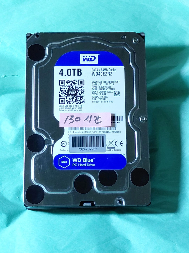 WD Blue HDD 4TB 5400/64M 130시간 이미지