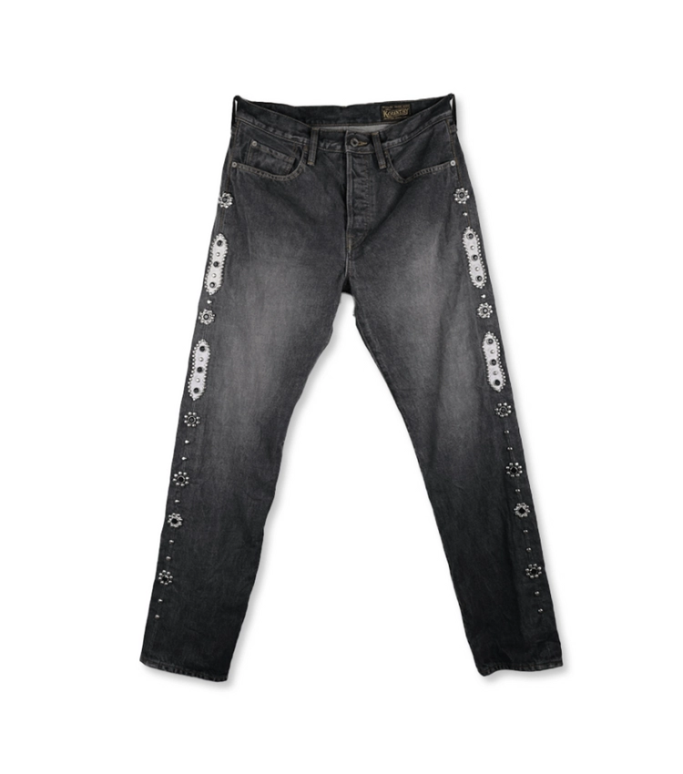 캐피탈 한정판 14oz 블랙 데님 몽키 시스코 올블랙 잼스톤 팬츠 (EK-1888LP) 36사이즈 이미지