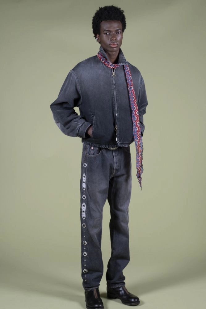 캐피탈 한정판 14oz 블랙 데님 몽키 시스코 올블랙 잼스톤 팬츠 (EK-1888LP) 36사이즈 이미지