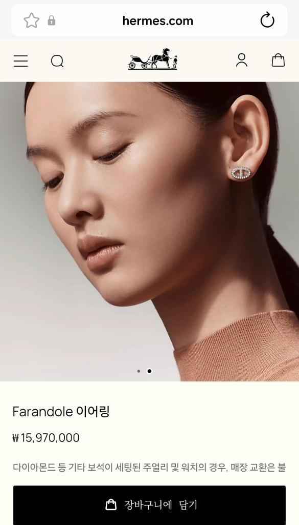 ㅇㅔ르 파랑 돌 파베 이어링 이미지