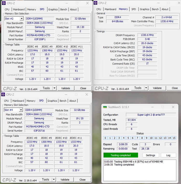 삼성 DDR4 32GB 2666 2개 세트 이미지
