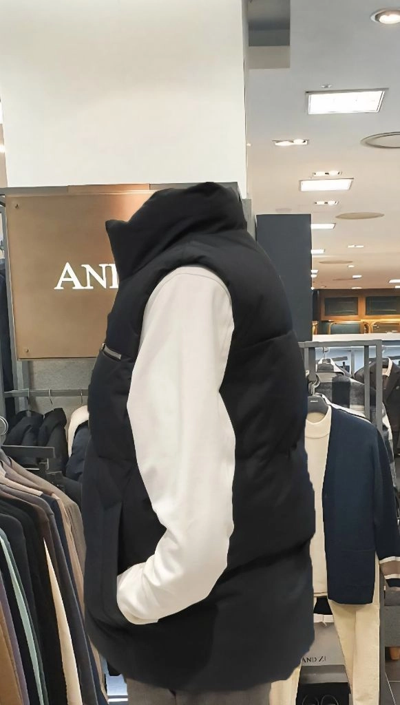 [미착용 제품] 앤드지 오버핏 덕다운 패딩 베스트 조끼 네이비 105 XL 사이즈 이미지