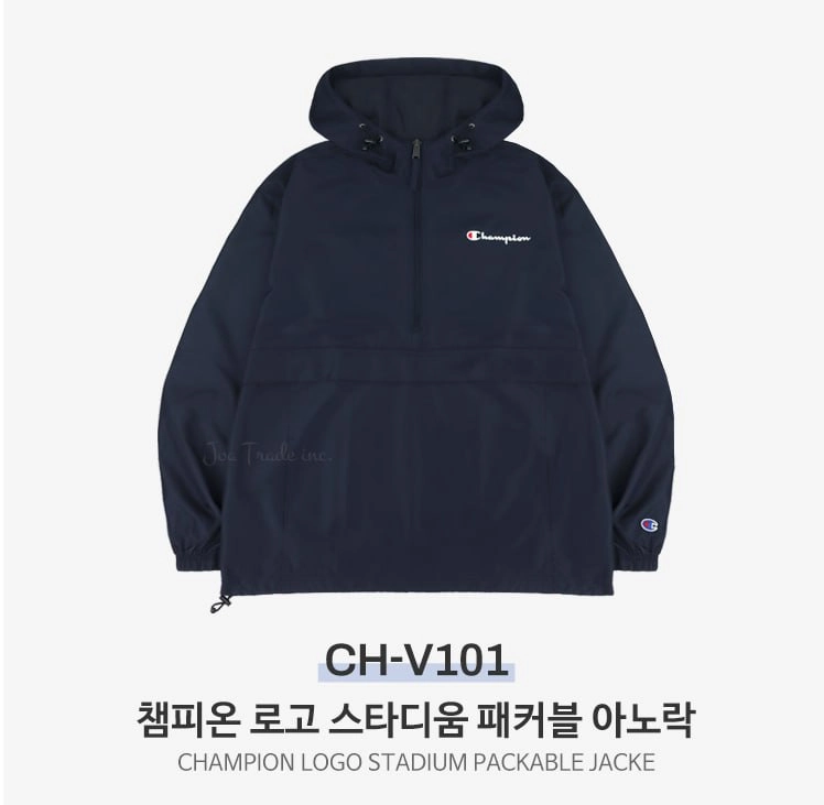[미착용 제품] 챔피온 US라인 로고 스타디움 패커블 아노락 재킷 네이비 M L XL 이미지