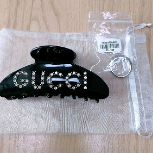 ** 스타일 큐빅 클립 헤어핀+반지(새상품) 이미지
