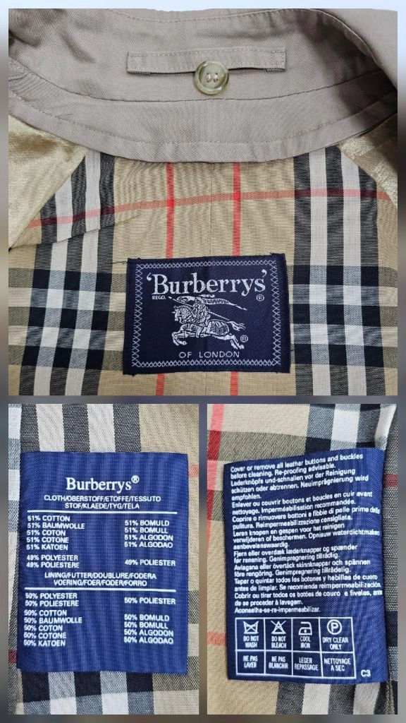 버버리 (Burberrys) 90S 오리지널 트렌치 코트 (영국제) / 여 55~77 베이지 (맥시 롱 기장) 이미지