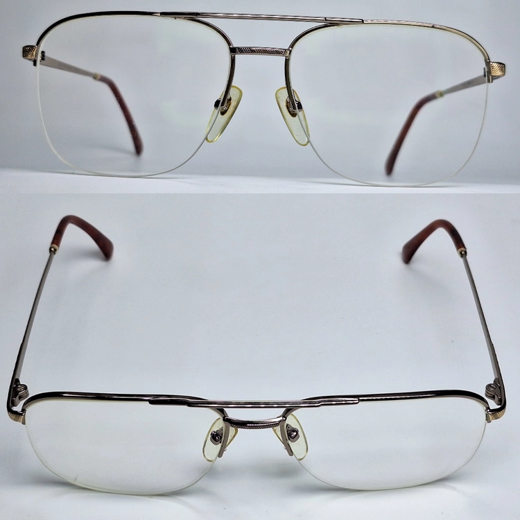 80s 일본제 빈티지 Yves Saint Laurent 30-3182 안경테 안경 56mm 반무테 티타늄 투브릿지 이미지