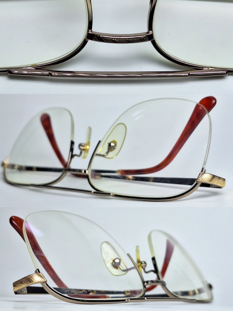 80s 일본제 빈티지 Yves Saint Laurent 30-3182 안경테 안경 56mm 반무테 티타늄 투브릿지 이미지