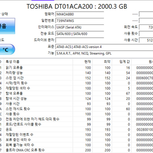 도시바 데스크탑용 2TB HDD DT01ACA200 이미지