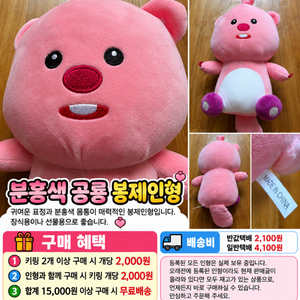 분홍색 공룡 봉제인형 이미지