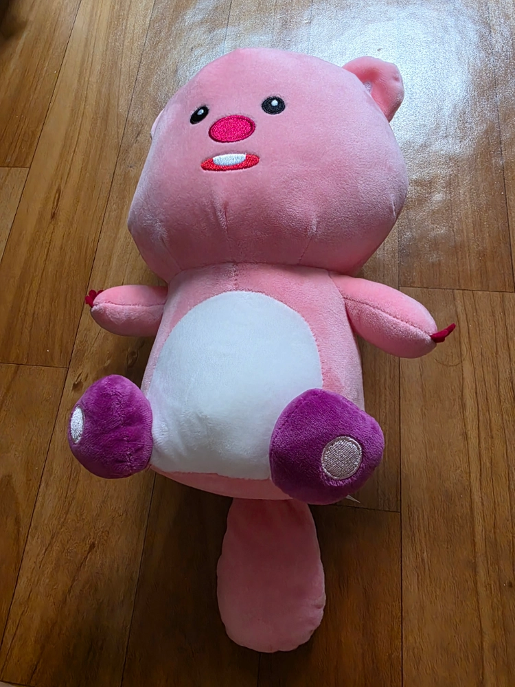 분홍색 공룡 봉제인형 이미지