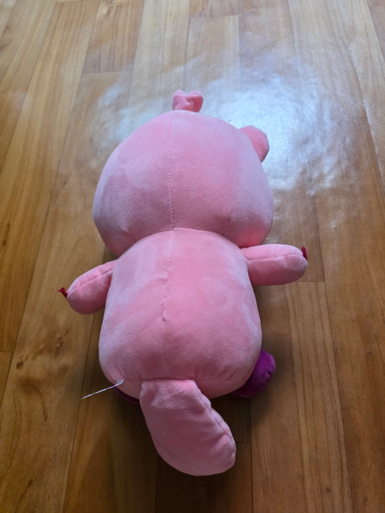 분홍색 공룡 봉제인형 이미지