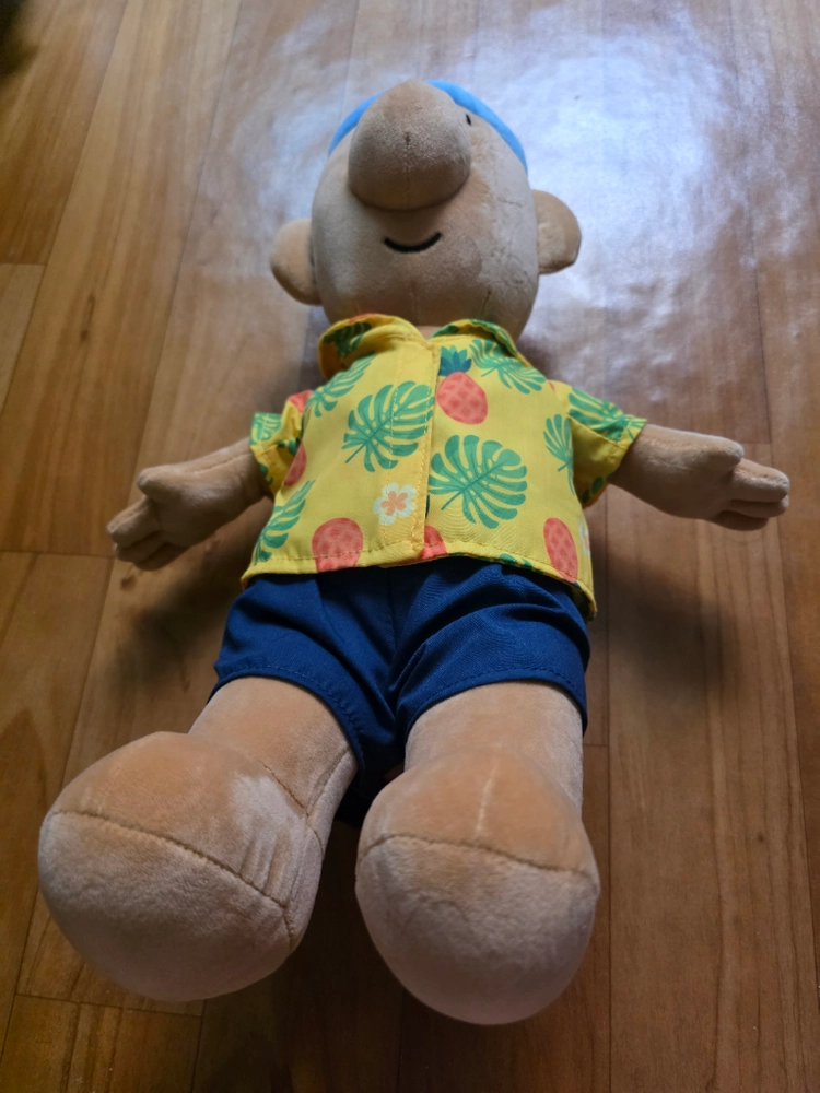 패트와 매트 파란 모자 꽃무늬 셔츠 봉제인형 이미지