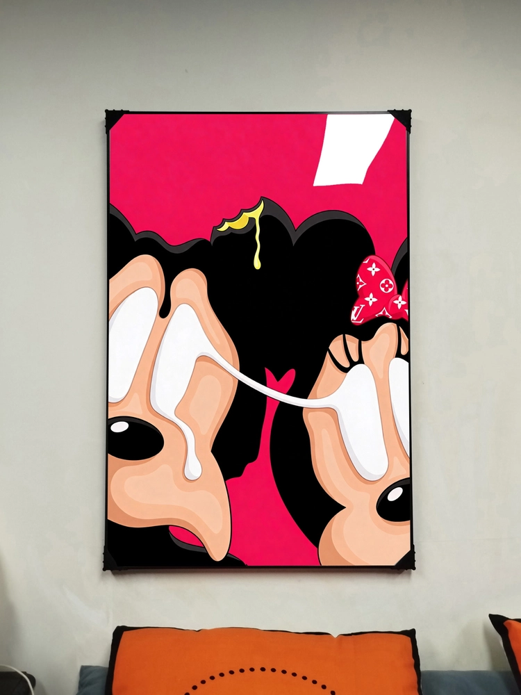 곰돌이 푸우 그림 액자 팝아트 인테리어소품 그림액자 원화그림 원화액자 대형그림액자 거실인테리어 이미지